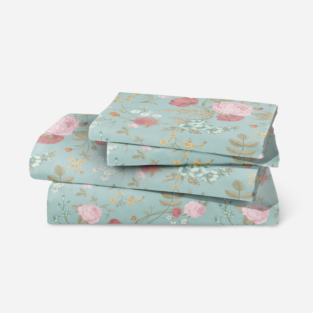 Bedding Set – Vintage Rose Tulip Garden Flowers