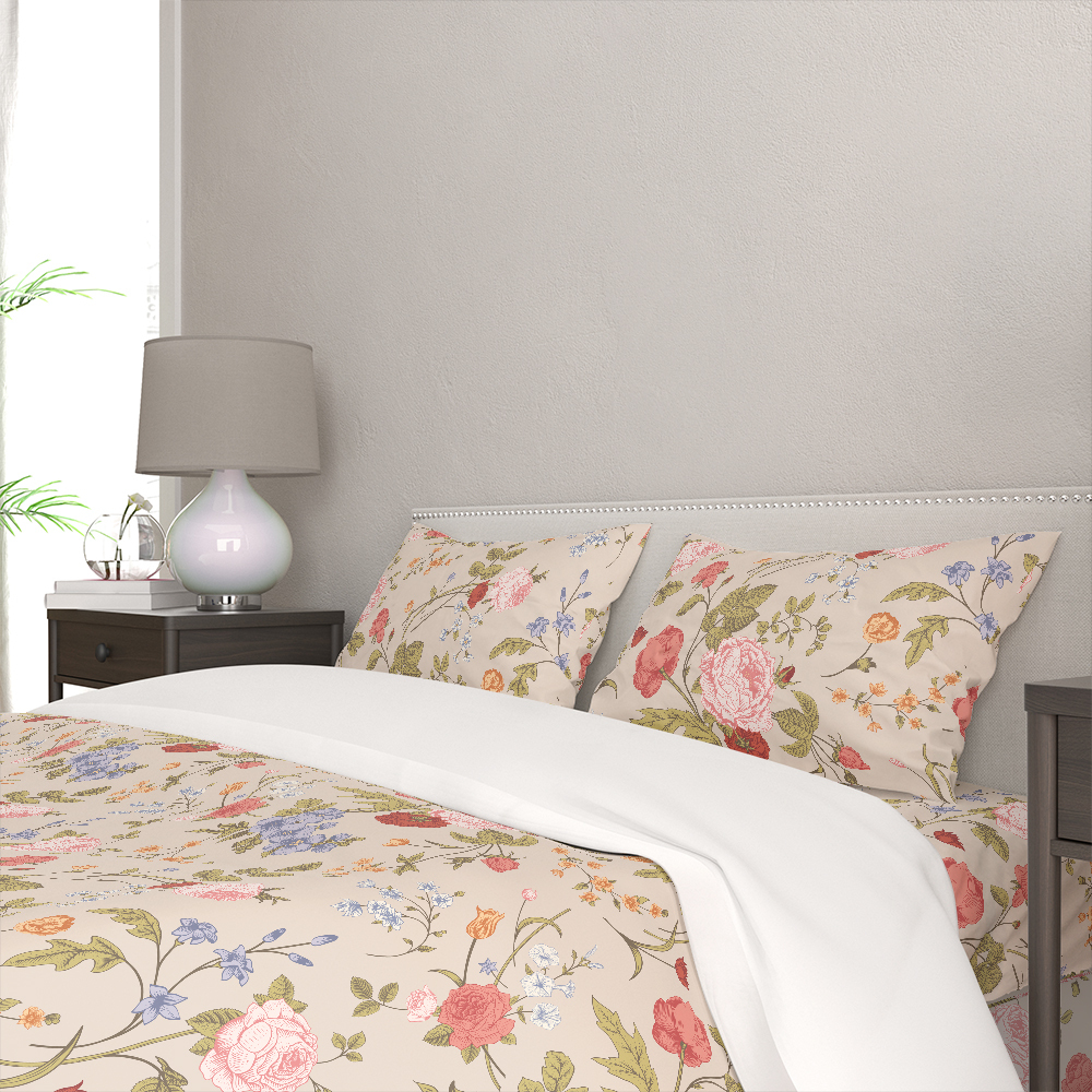 Bedding Set – Vintage Rose Tulip Garden Flowers
