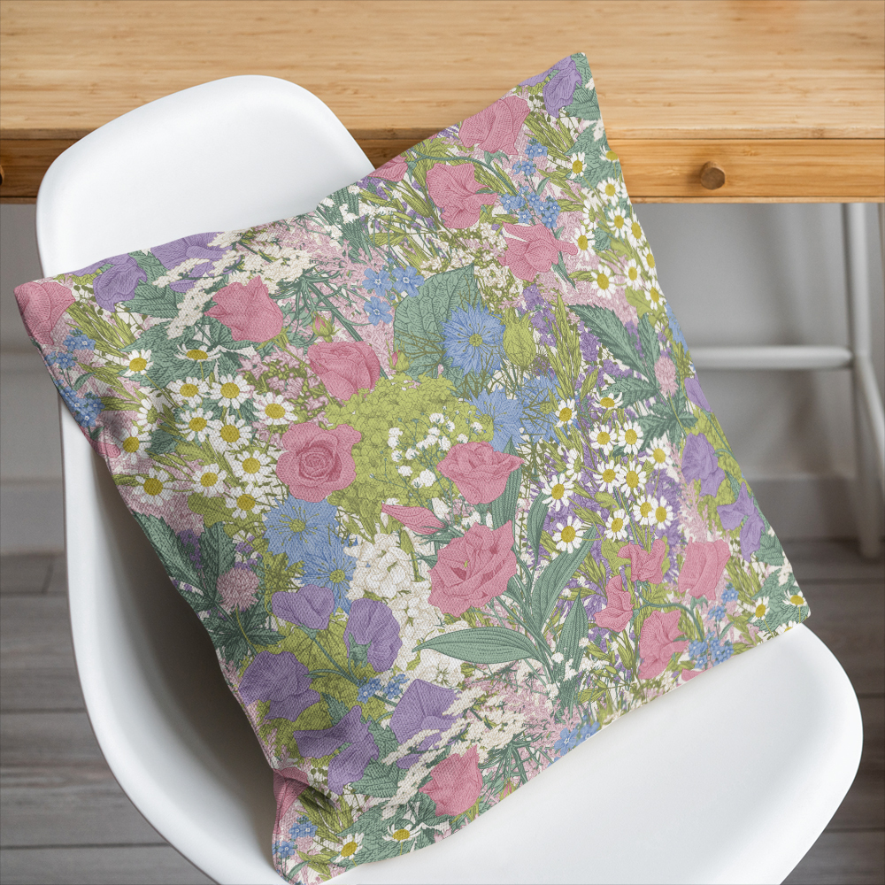 Throw Pillow – Summer Wildflower Rustic Meadow Floral