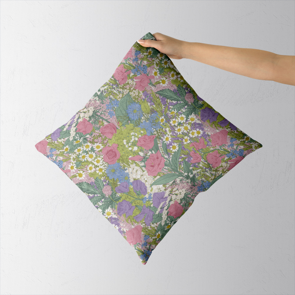 Throw Pillow – Summer Wildflower Rustic Meadow Floral