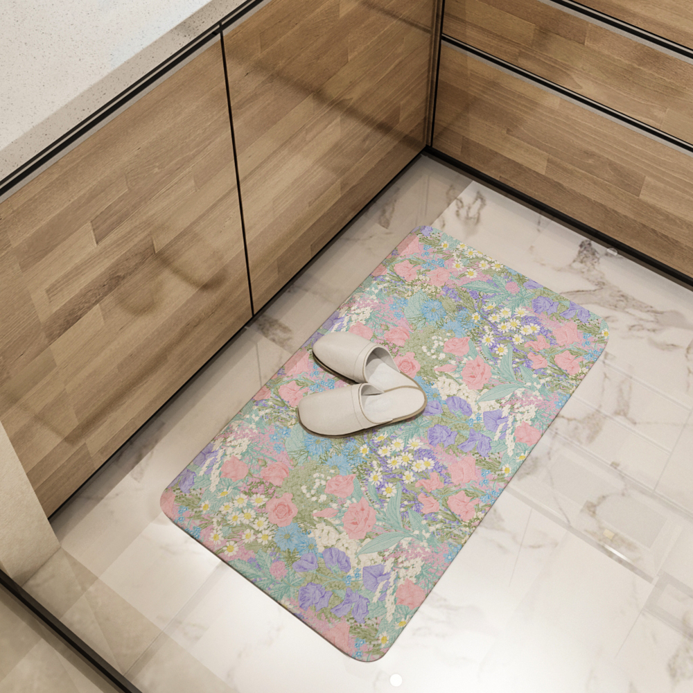 Kitchen Floor Mats – Summer Wildflower Rustic Meadow Floral