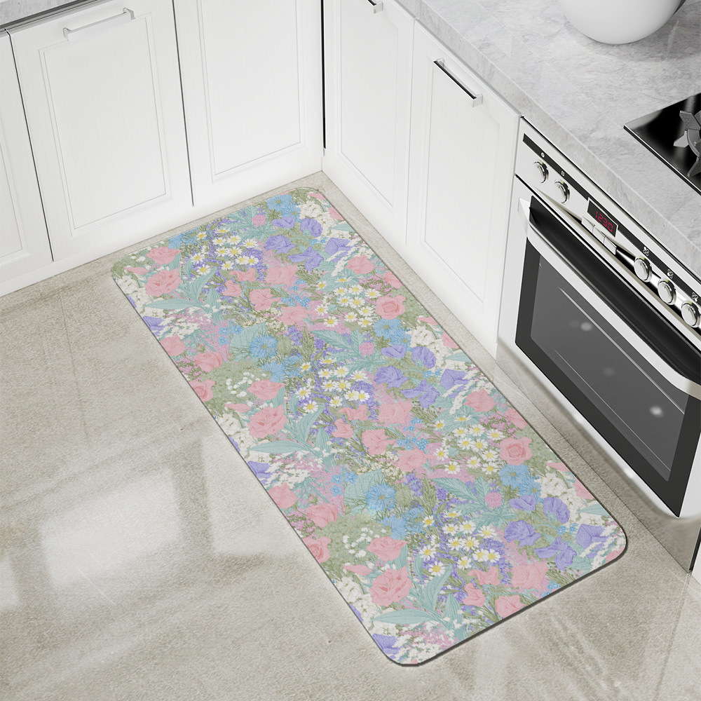 Kitchen Floor Mats – Summer Wildflower Rustic Meadow Floral