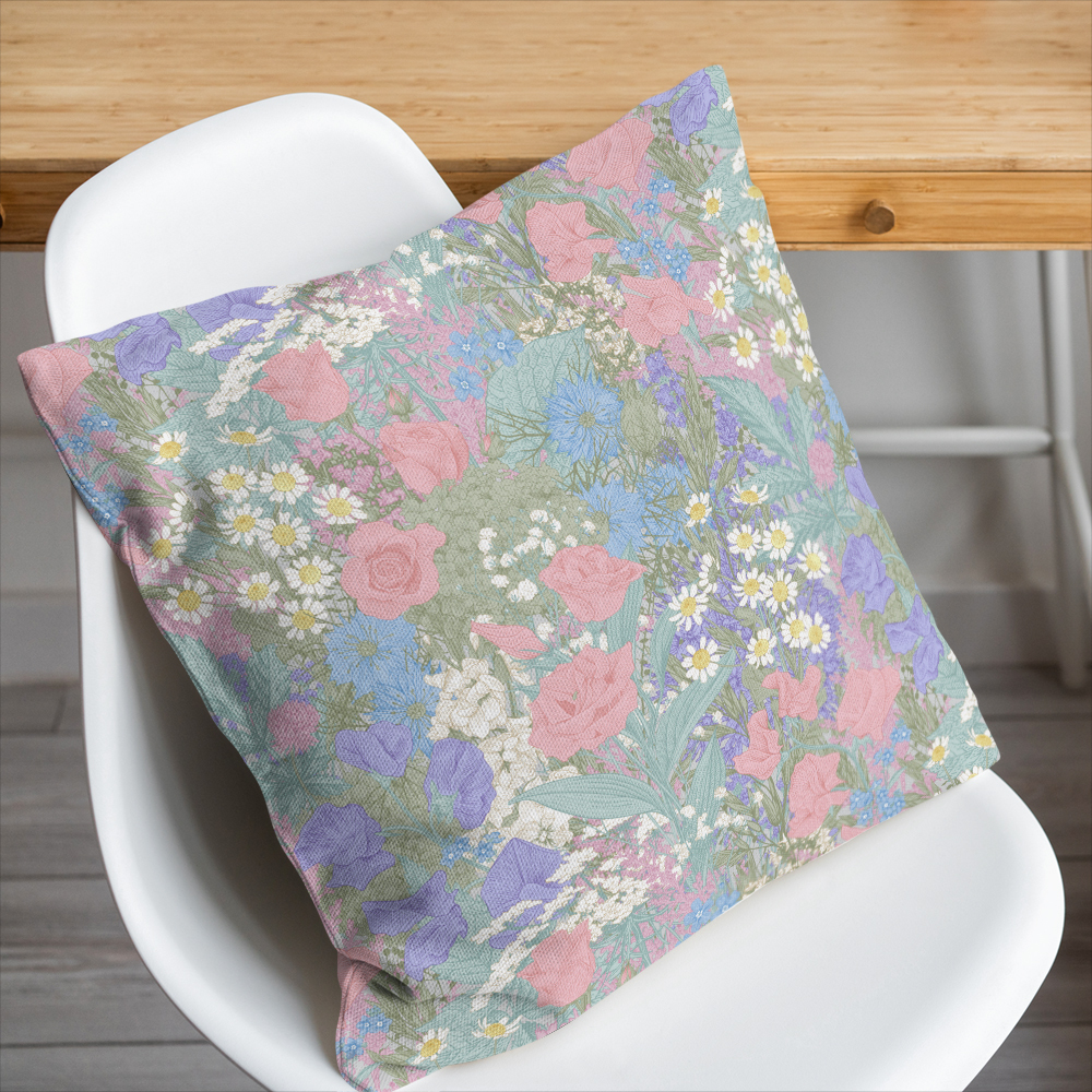 Throw Pillow – Summer Wildflower Rustic Meadow Floral