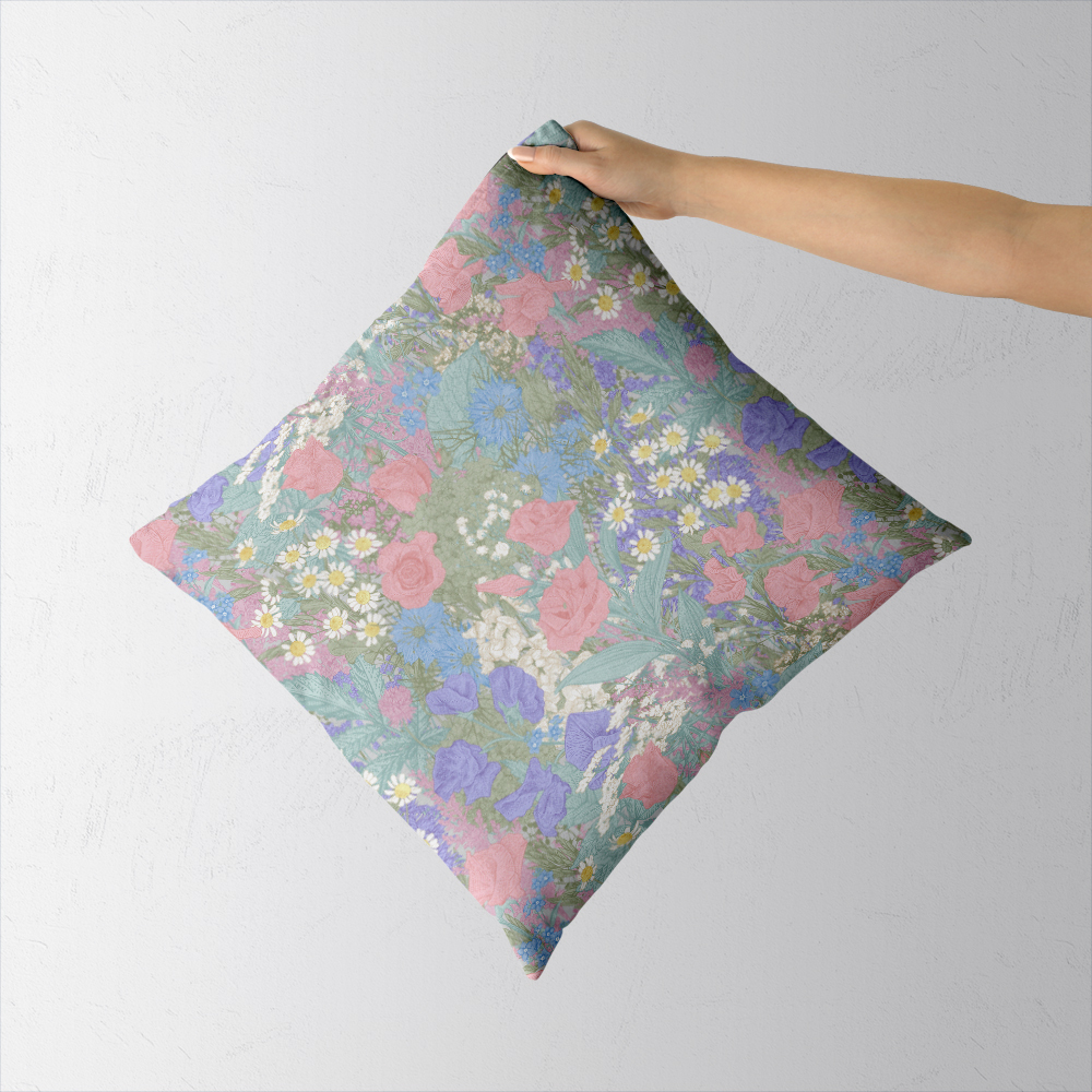 Throw Pillow – Summer Wildflower Rustic Meadow Floral