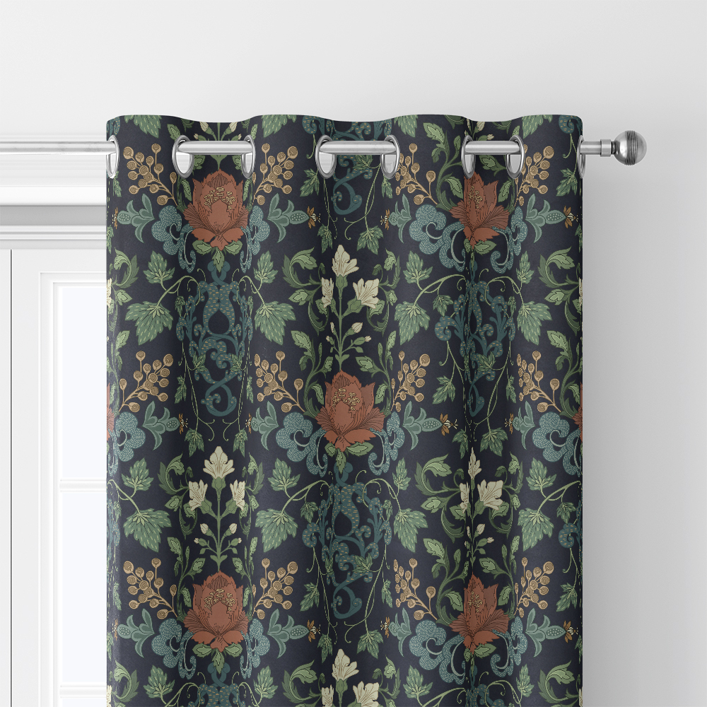 Curtain – William Morris Inspired Vintage Botanical Floral Plant