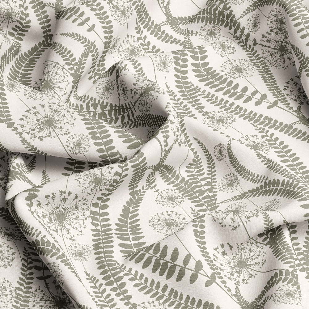 Vintage Liberty Floral with Wild Plant Silhouettes Pattern – Custom Print Fabrics