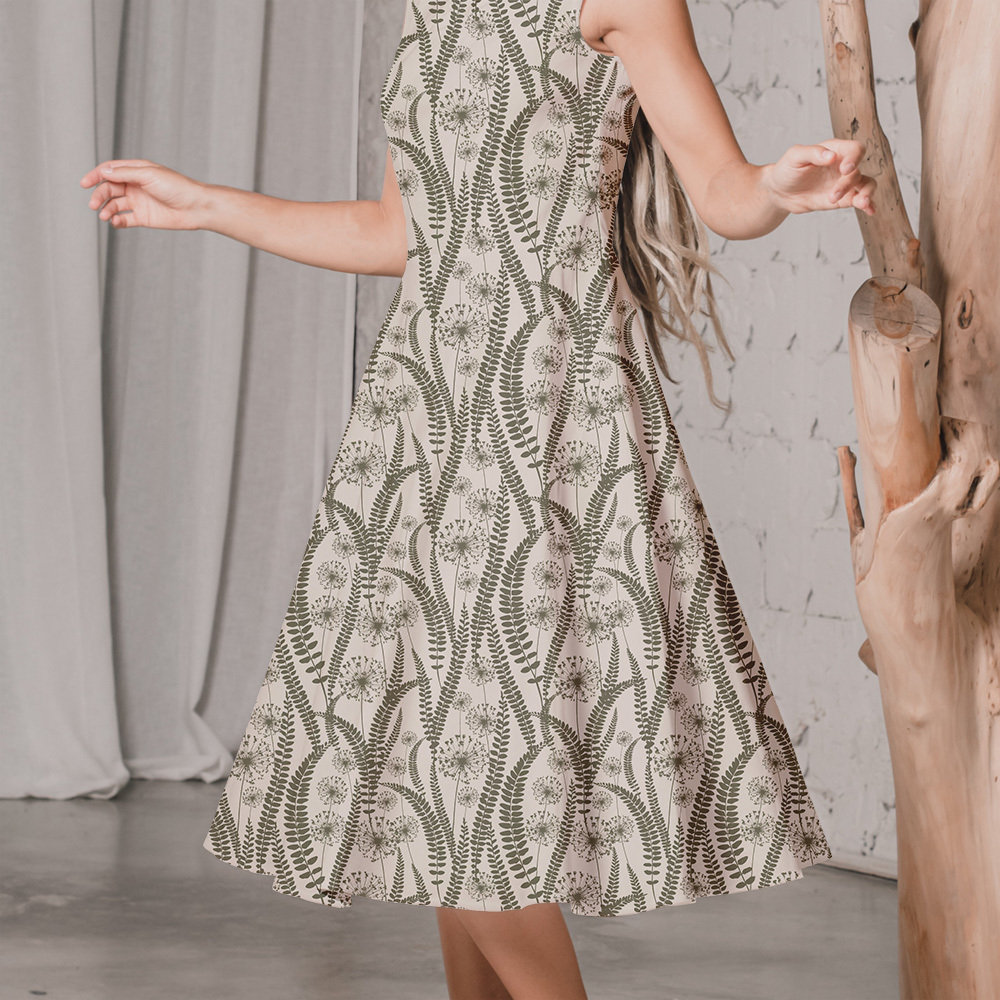 Vintage Liberty Floral with Wild Plant Silhouettes Pattern – Custom Print Fabrics