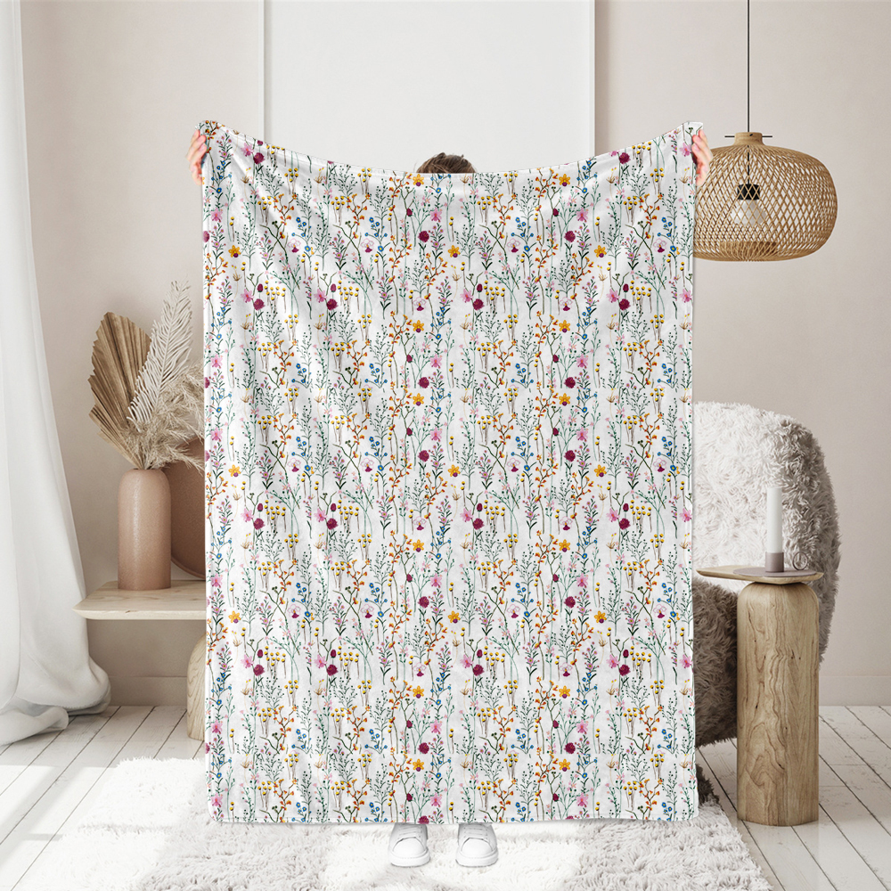 Liberty Floral with Beautiful Wild Flowers Seamless Pattern On White Color Background – Custom Print Fabrics