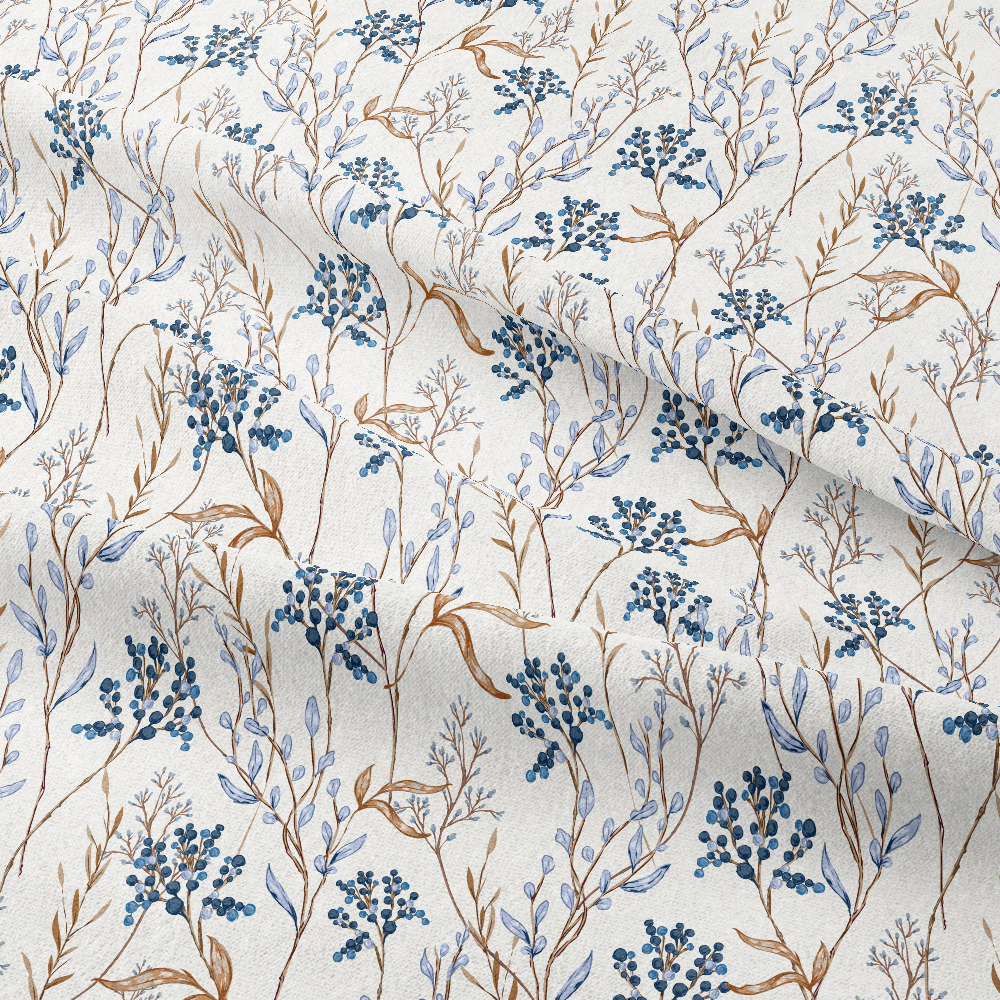 Stylish Vintage Hand Drawn Liberty Floral with Fall Winter Wild Botanical Floral Seamless Pattern – Custom Print Fabrics