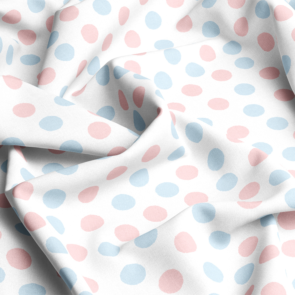 Round Spots Drawn With Rough Brush Cute Seamless Pattern - Custom Print Fabrics
