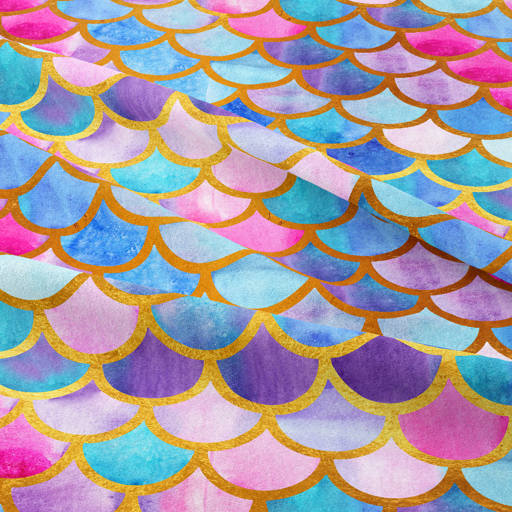 Mermaid Scales Colorful Seamless Pattern - Custom Print Fabrics