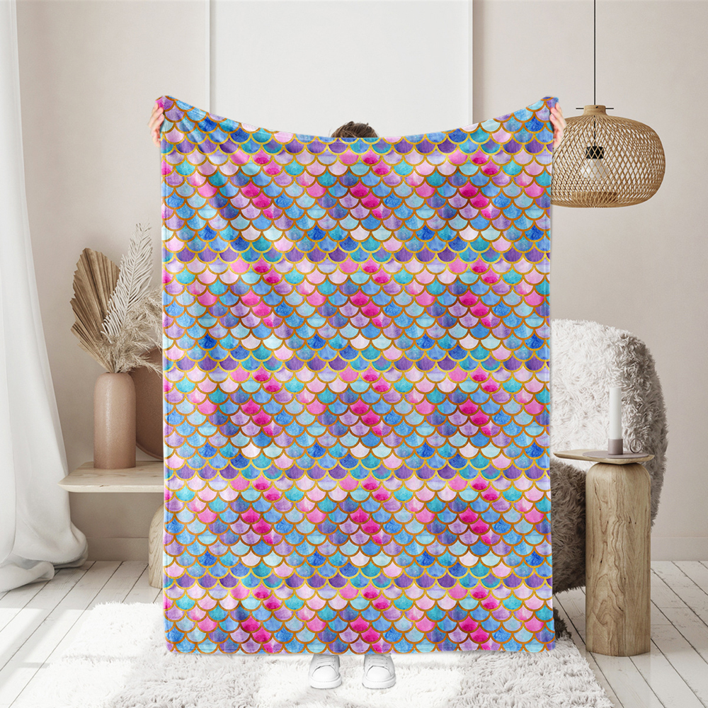 Mermaid Scales Colorful Seamless Pattern - Custom Print Fabrics