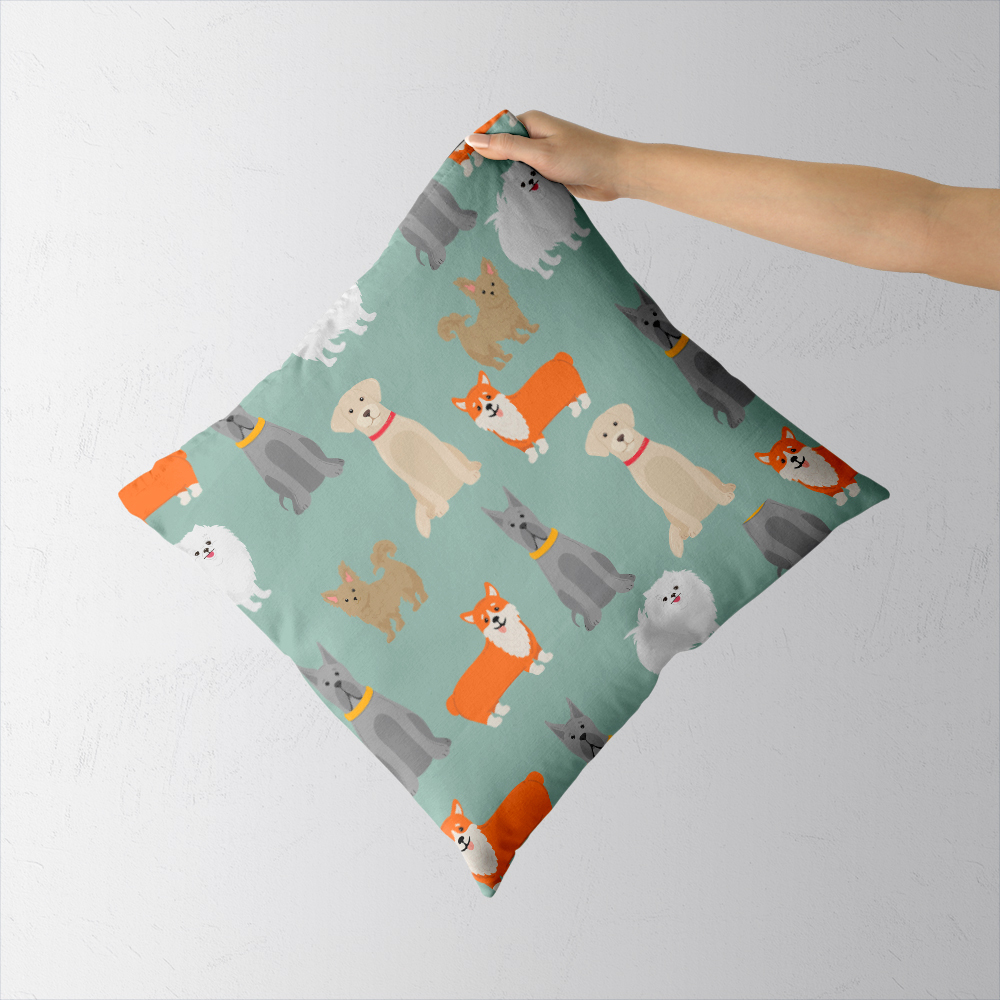 Throw Pillow –  Cute Cartoon Puppy Pattern