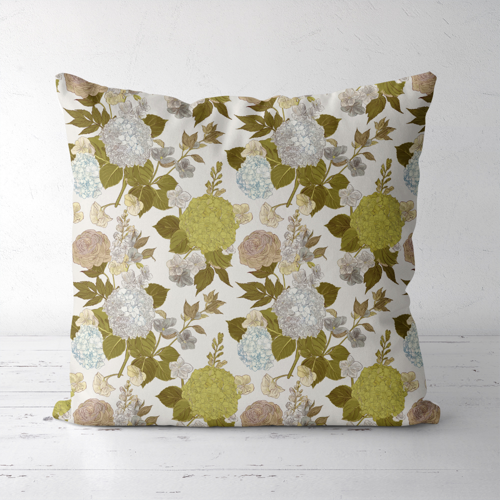 Throw Pillow – Baroque Style Intricate Floral Botanical