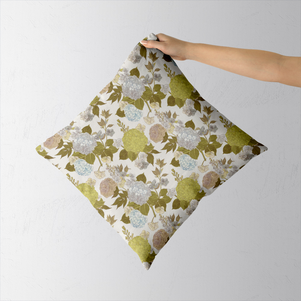 Throw Pillow – Baroque Style Intricate Floral Botanical
