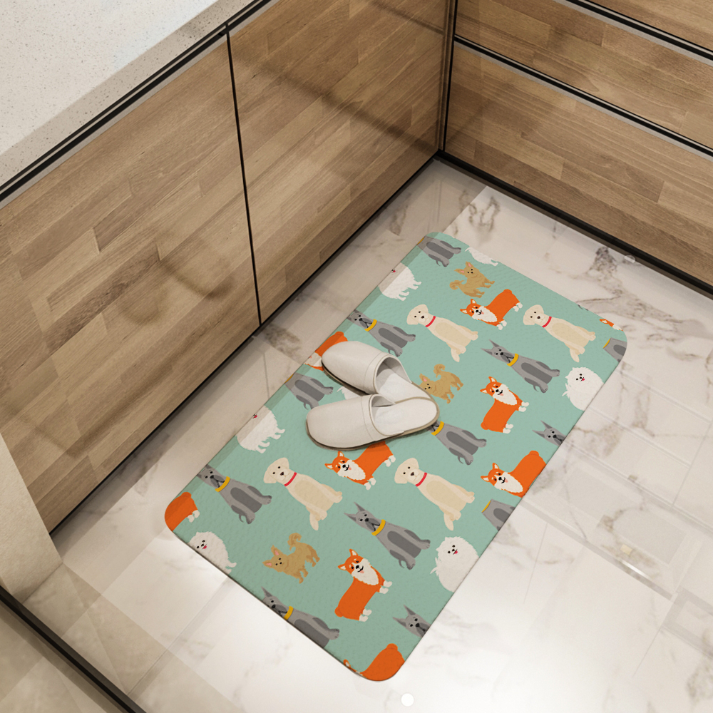Kitchen Floor Mats – Cute Cartoon Puppy Pattern