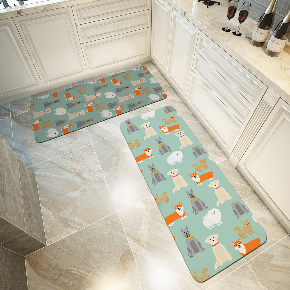 Kitchen Floor Mats – Cute Cartoon Puppy Pattern