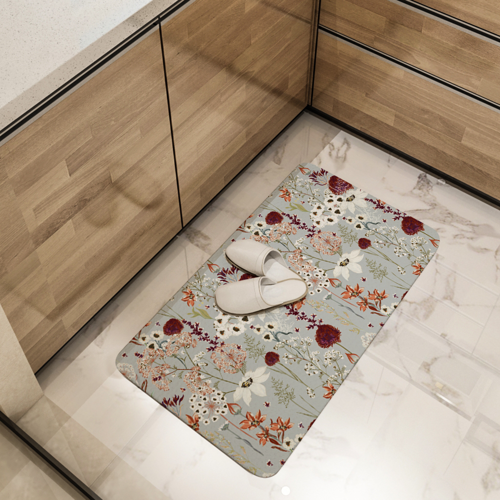 Kitchen Floor Mats – Blooming Midsummer Meadow Flowers