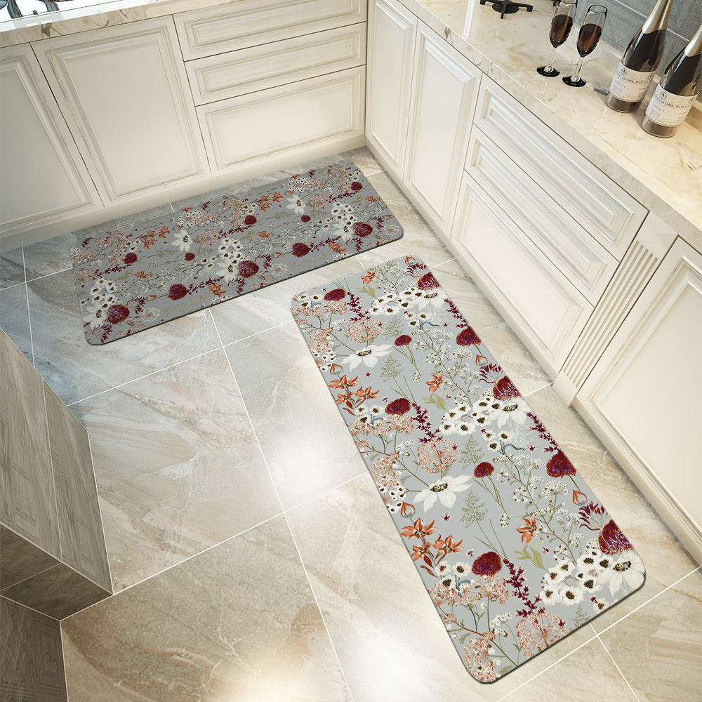 Kitchen Floor Mats – Blooming Midsummer Meadow Flowers