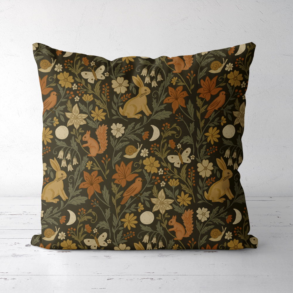 Throw Pillow – Whimsical Woodland Forest Life