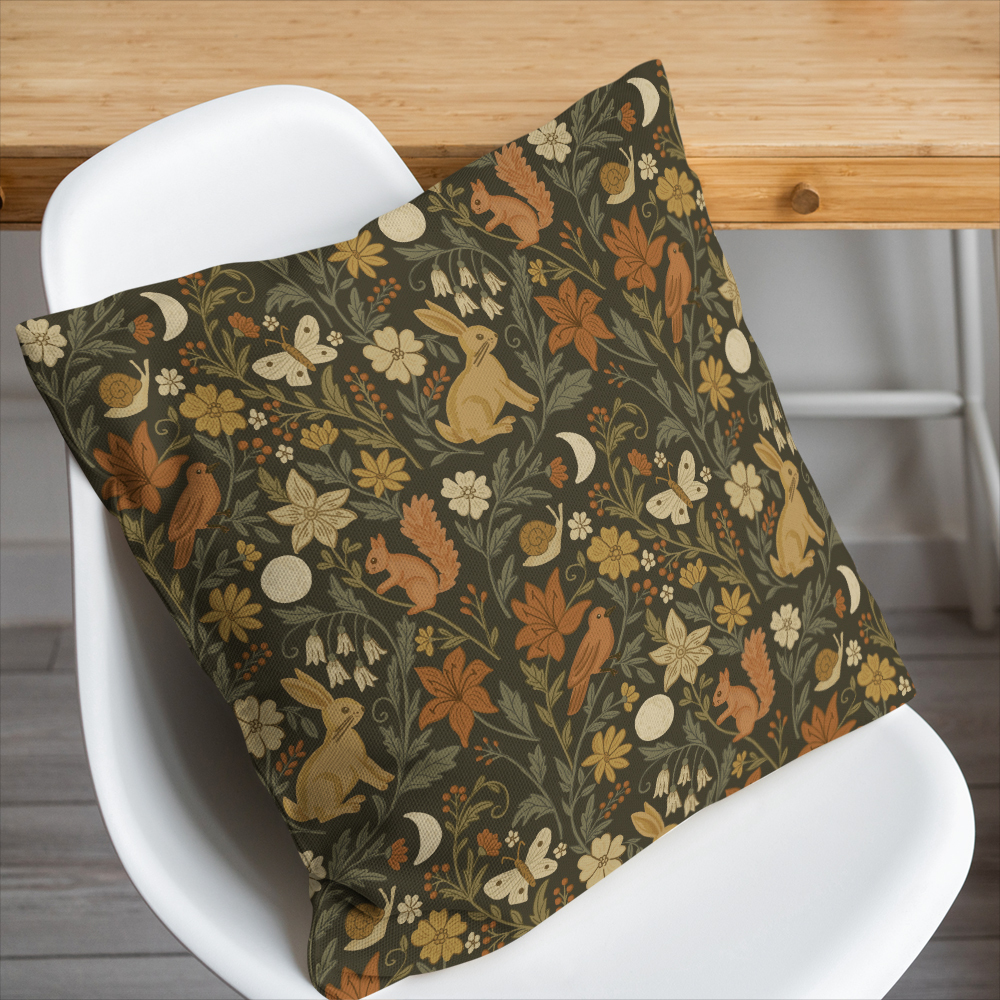 Throw Pillow – Whimsical Woodland Forest Life