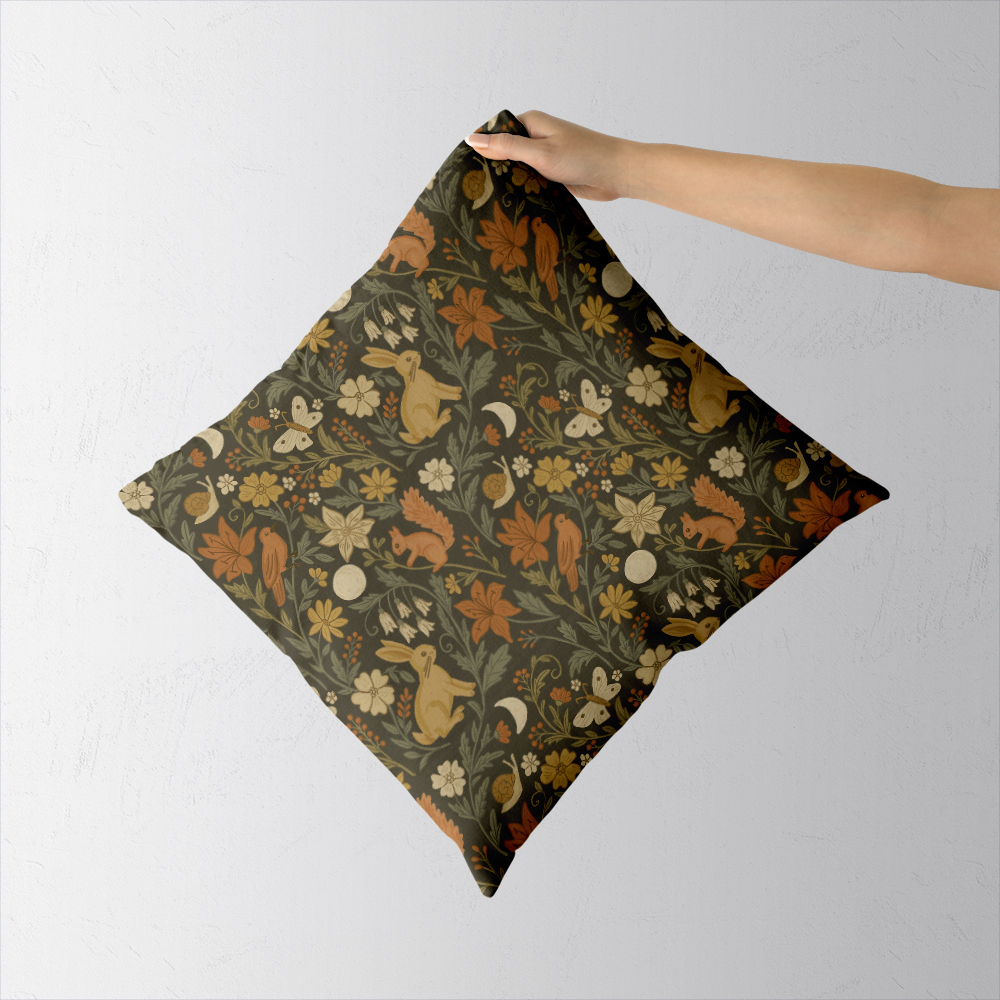 Throw Pillow – Whimsical Woodland Forest Life