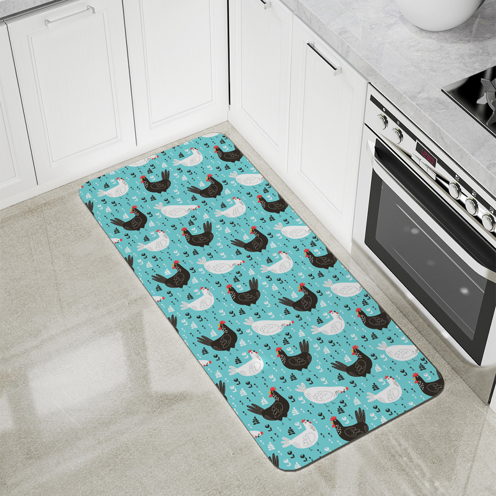 Kitchen Floor Mats – Lovely Cartoon Hens and Roosters
