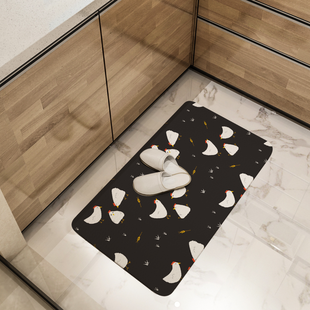 Kitchen Floor Mats – Cute Cartoon Farmhouse Chicken Hen