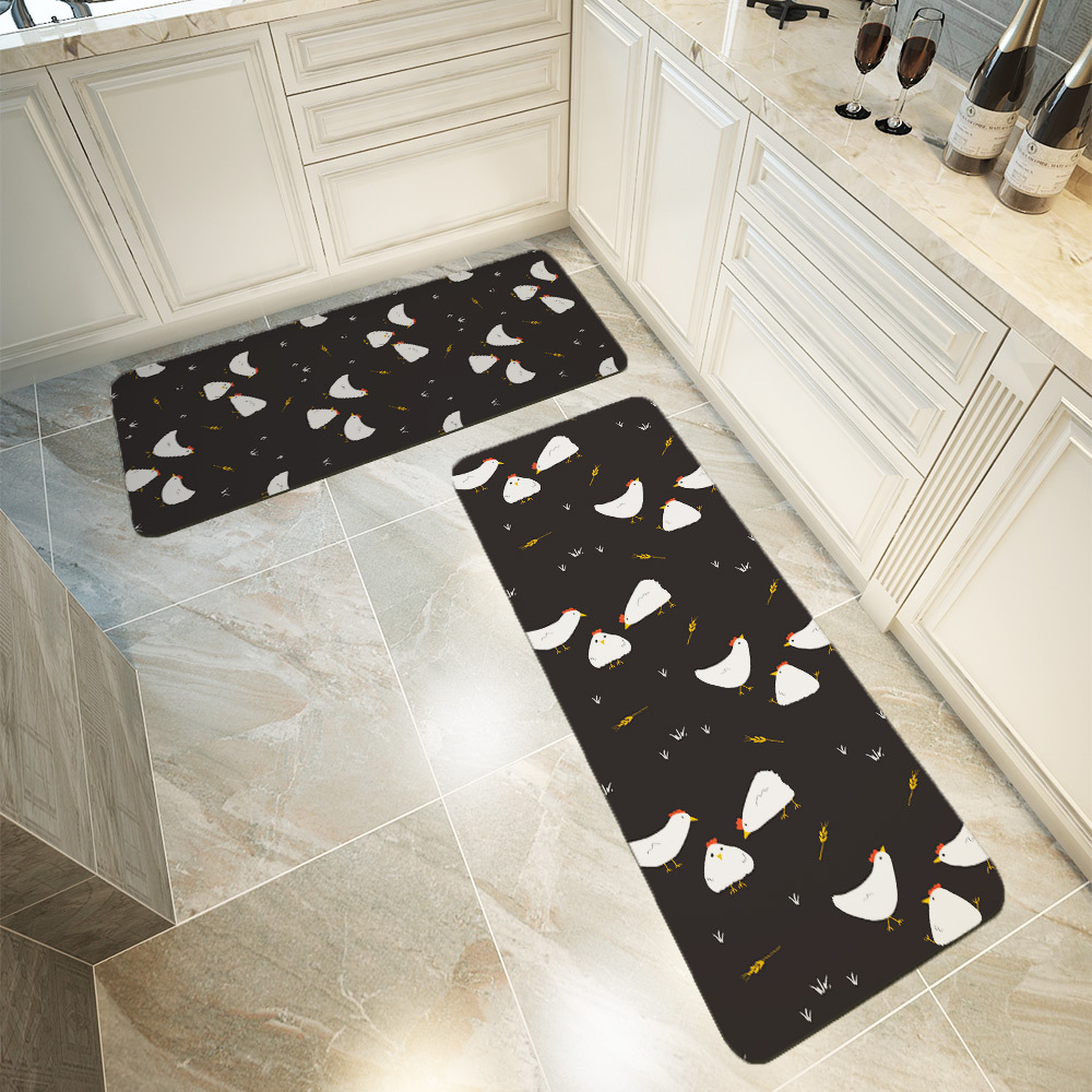 Kitchen Floor Mats – Cute Cartoon Farmhouse Chicken Hen