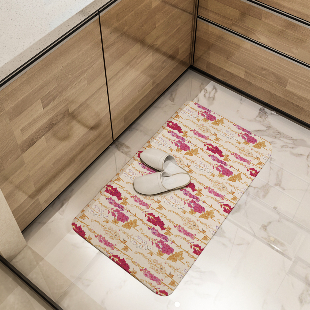 Kitchen Floor Mats – Elegant Mysterious Floral Garden