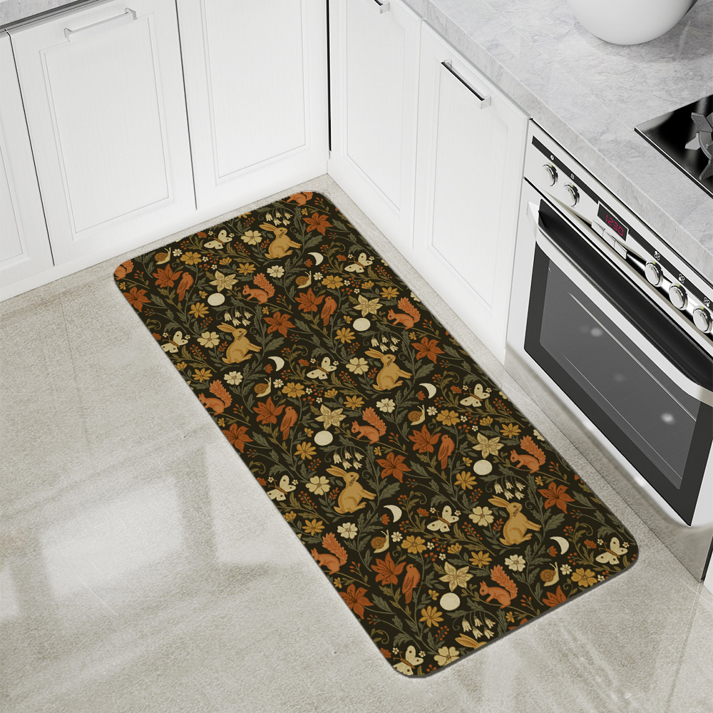 Kitchen Floor Mats – Whimsical Woodland Forest Life