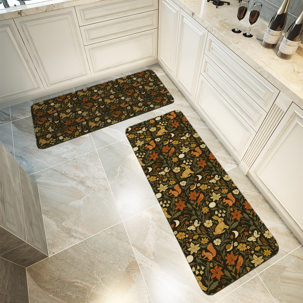 Kitchen Floor Mats – Whimsical Woodland Forest Life