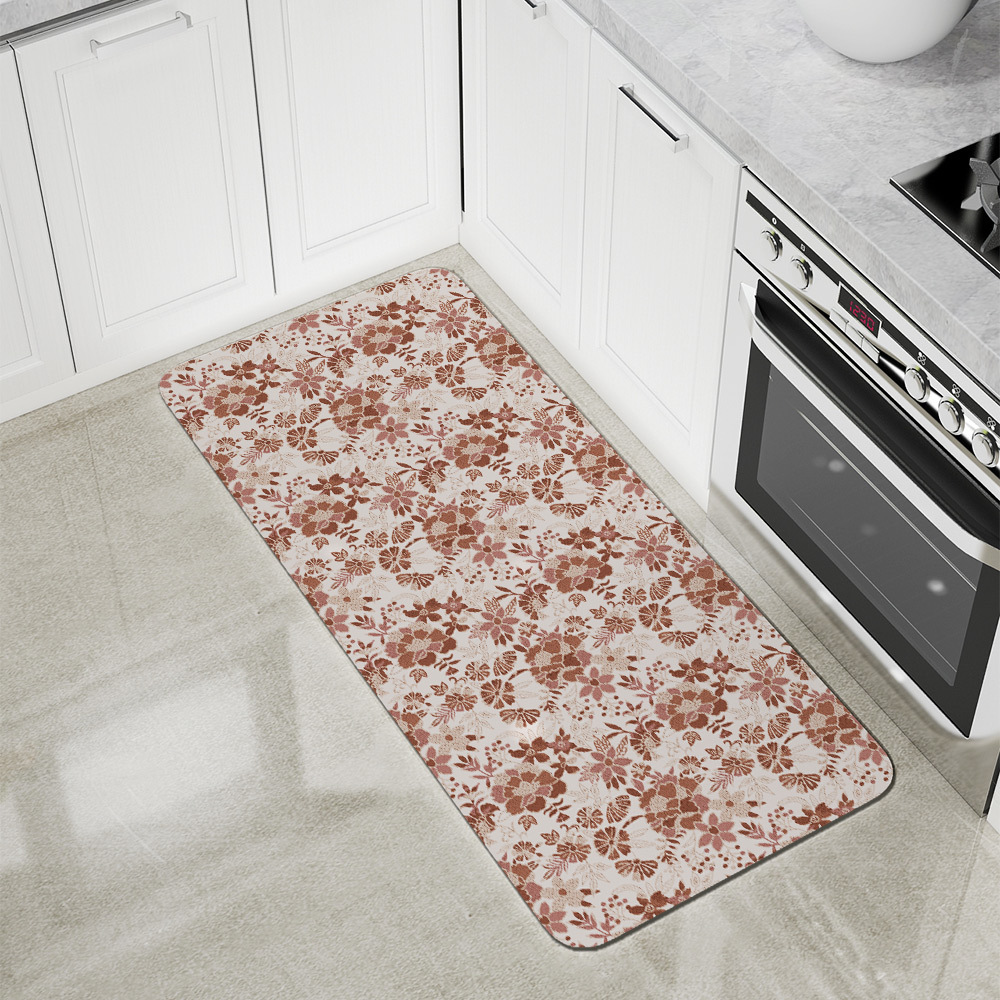 Kitchen Floor Mats – Terracotta Cream Vintage Boho Floral