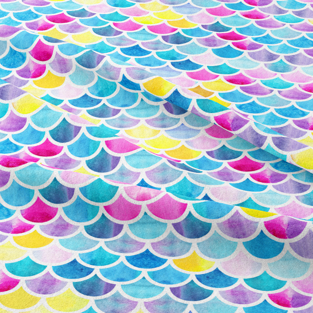 Mermaid Scales Rainbow Colors Gradient Seamless Pattern - Custom Print Fabrics