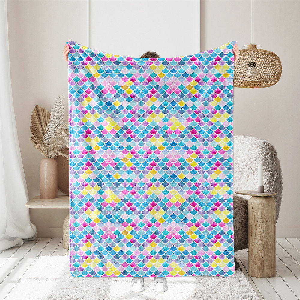 Mermaid Scales Rainbow Colors Gradient Seamless Pattern - Custom Print Fabrics
