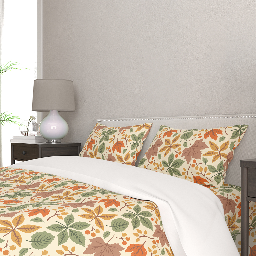 Bedding Set – Colorful Autumn Leaves & Berry Thanksgiving