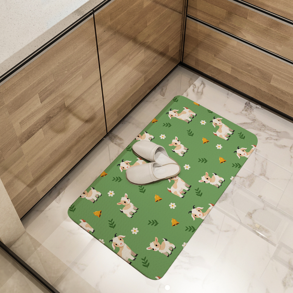 Kitchen Floor Mats – Cartoon Goat Farm Animal