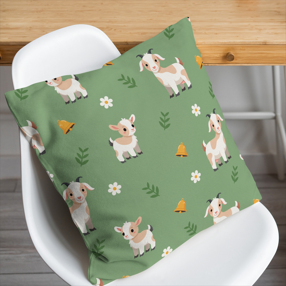 Throw Pillow – Cartoon Goat Farm Animal