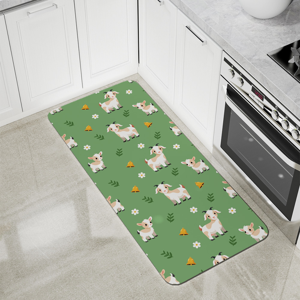 Kitchen Floor Mats – Cartoon Goat Farm Animal