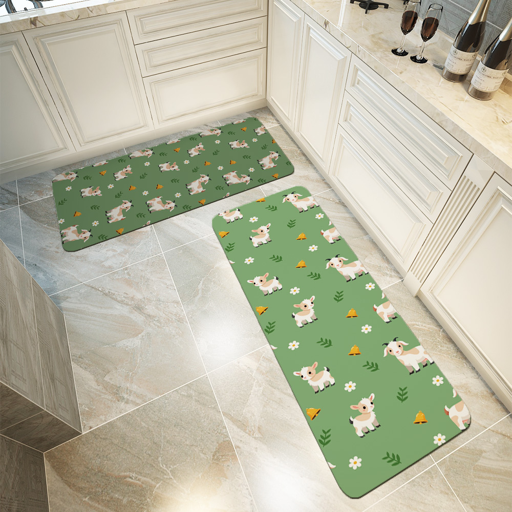 Kitchen Floor Mats – Cartoon Goat Farm Animal