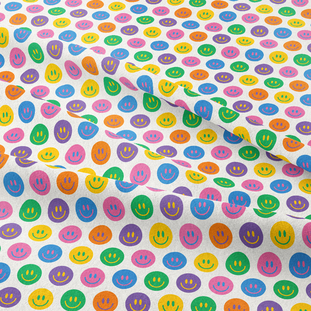 Seamless Cute Smiling Faces Pattern Custom Design Prints - Custom Print Fabrics