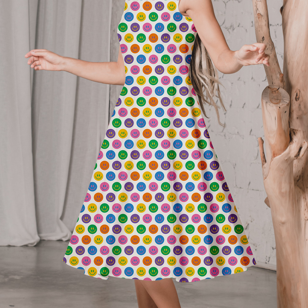 Seamless Cute Smiling Faces Pattern Custom Design Prints - Custom Print Fabrics