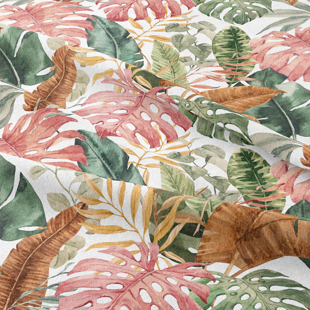 Tropical Palm Leaves Hand Drawn Watercolor Seamless Pattern Prints – Custom Fabric Choices