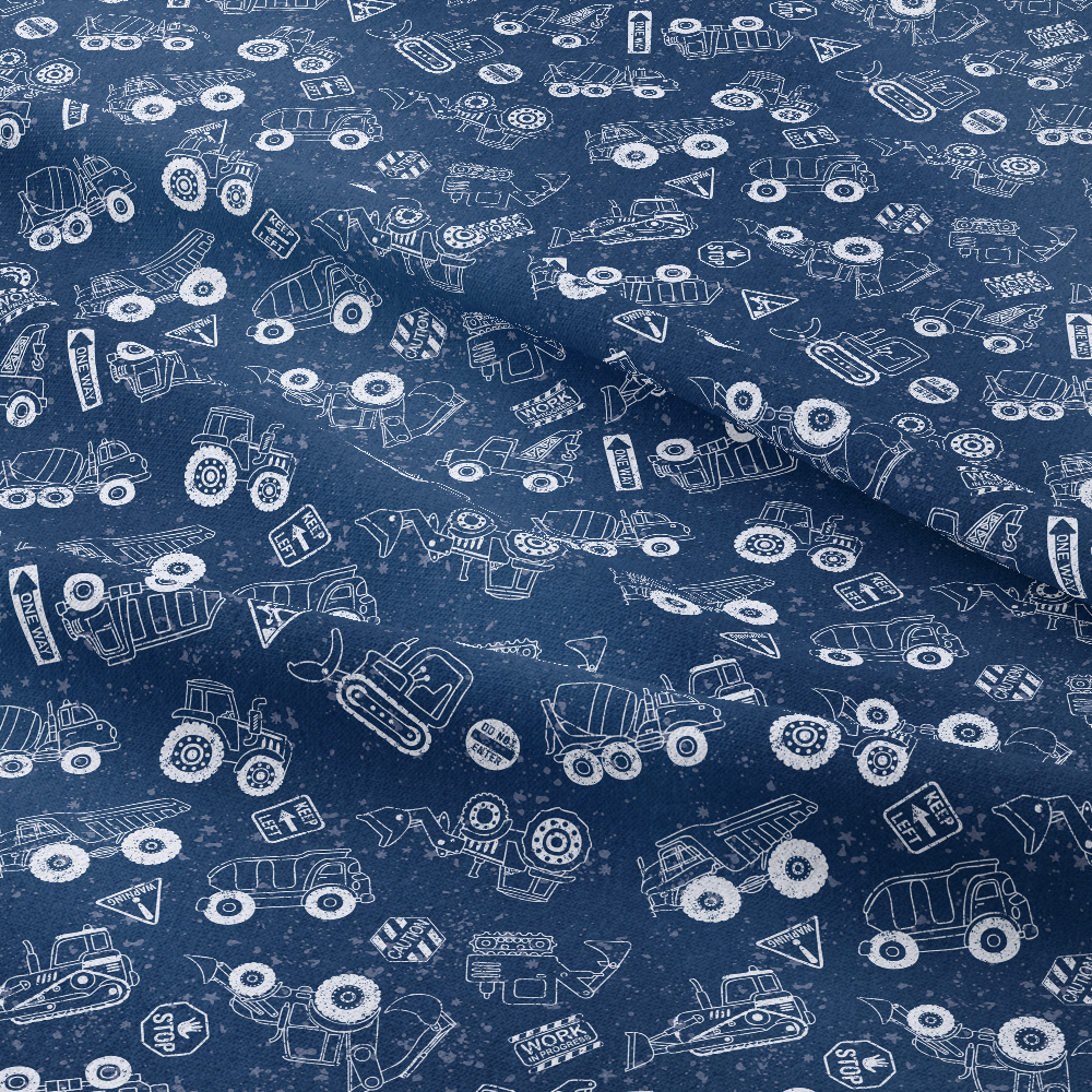 Cute Excavator - Digger  - Tractor Custom Prints- Seamless Fabric Patterns Print at Prinstitch