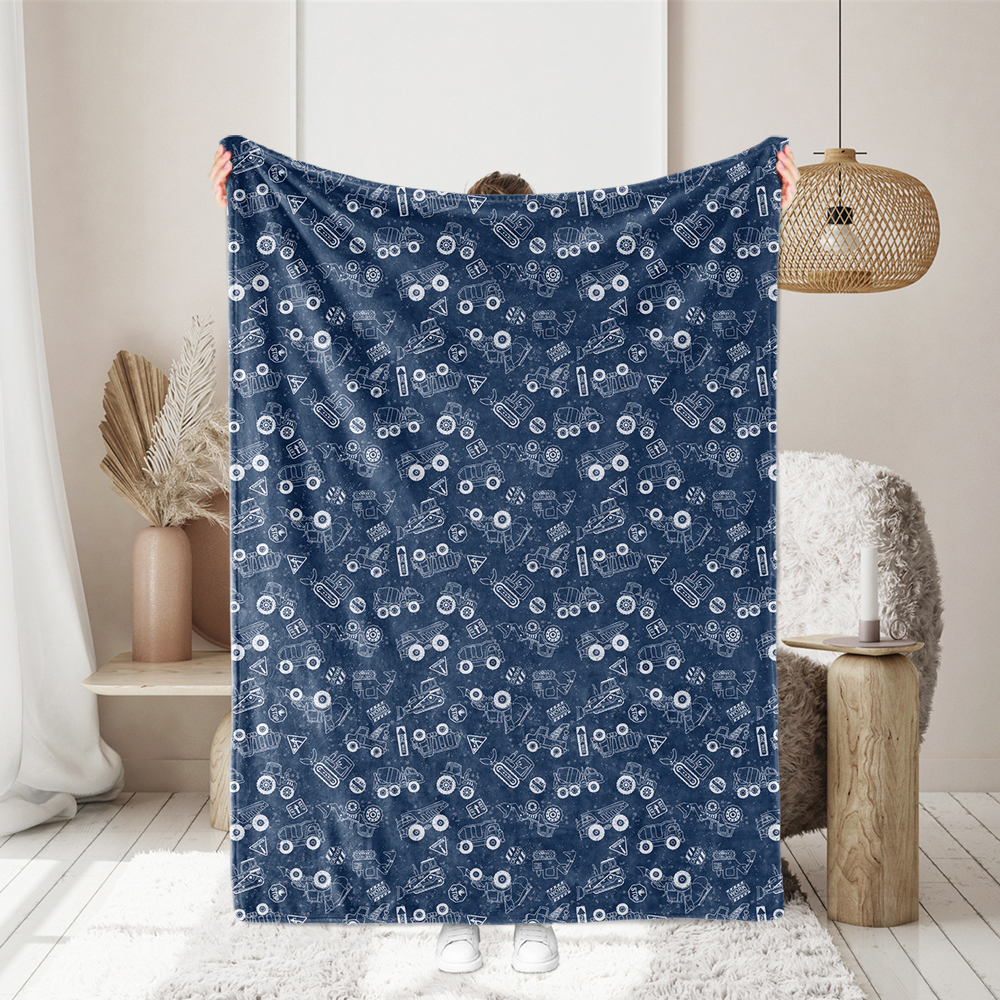 Cute Excavator - Digger  - Tractor Custom Prints- Seamless Fabric Patterns Print at Prinstitch