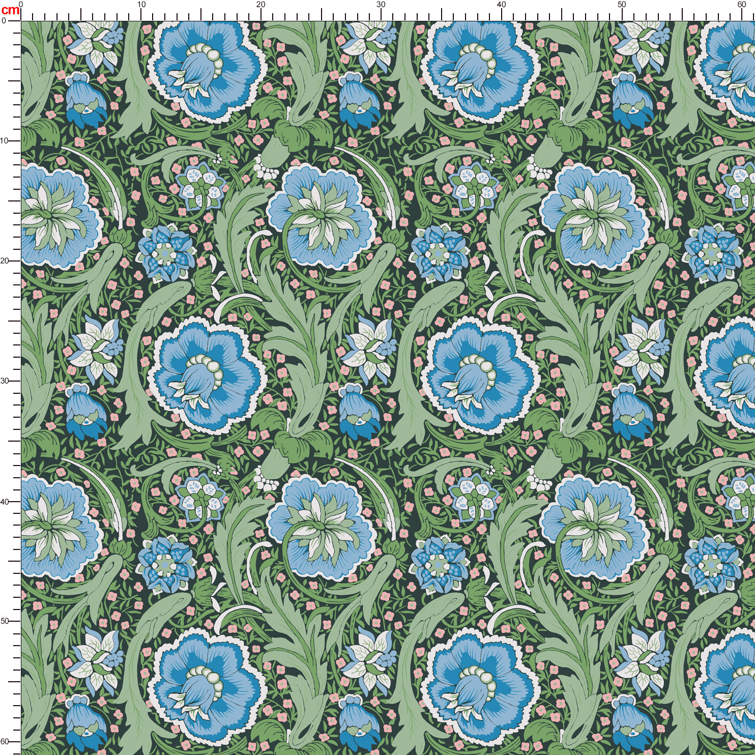 Multi Colorways Seamless Liberty Floral Custom Printing Service - Perfect for Unique Projects