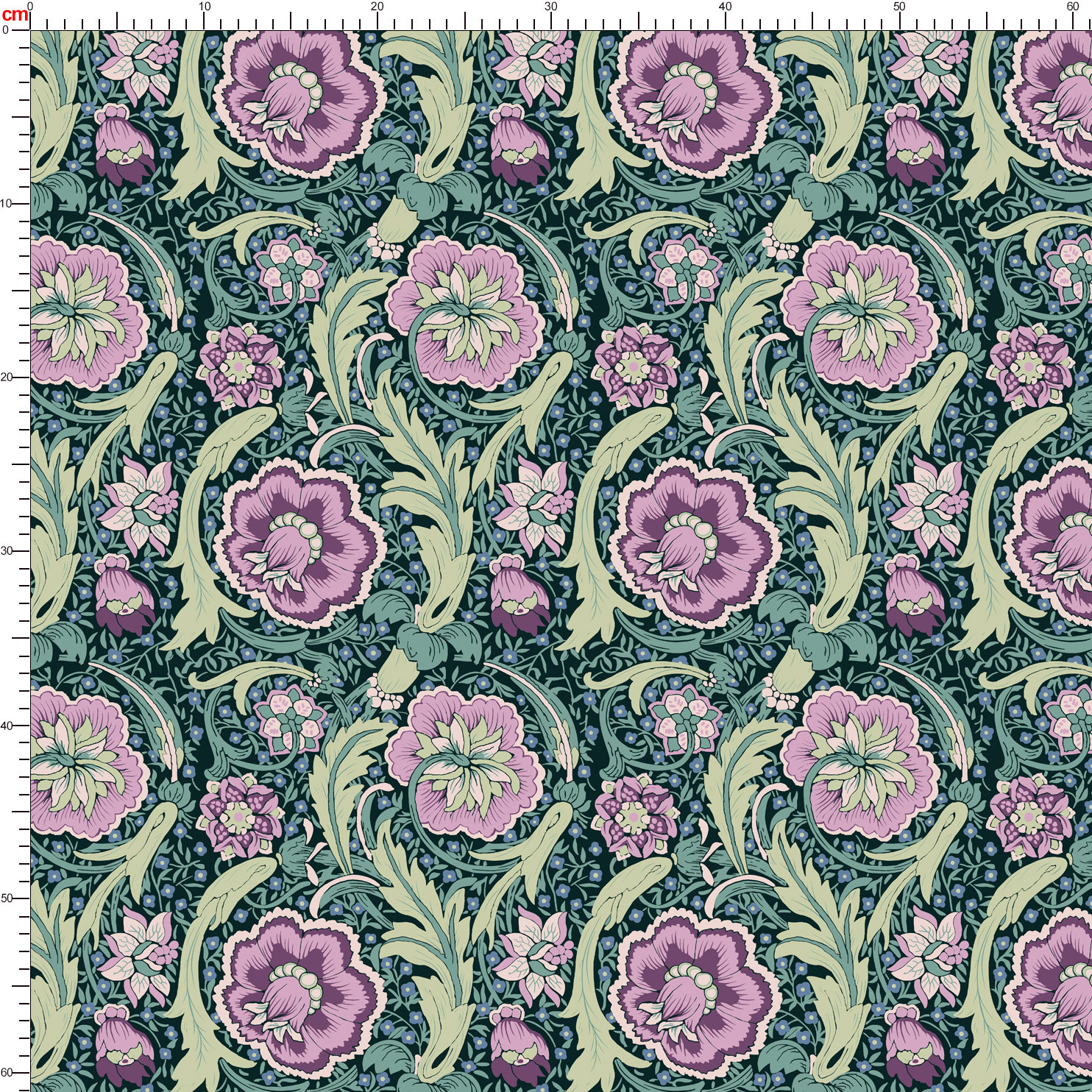 Multi Colorways Seamless Liberty Floral Custom Printing Service - Perfect for Unique Projects