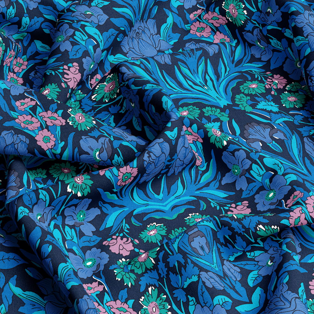 Multi Colorways Liberty Floral Seamless Print Patterns - Tailored Fabric Service by Prinstitch