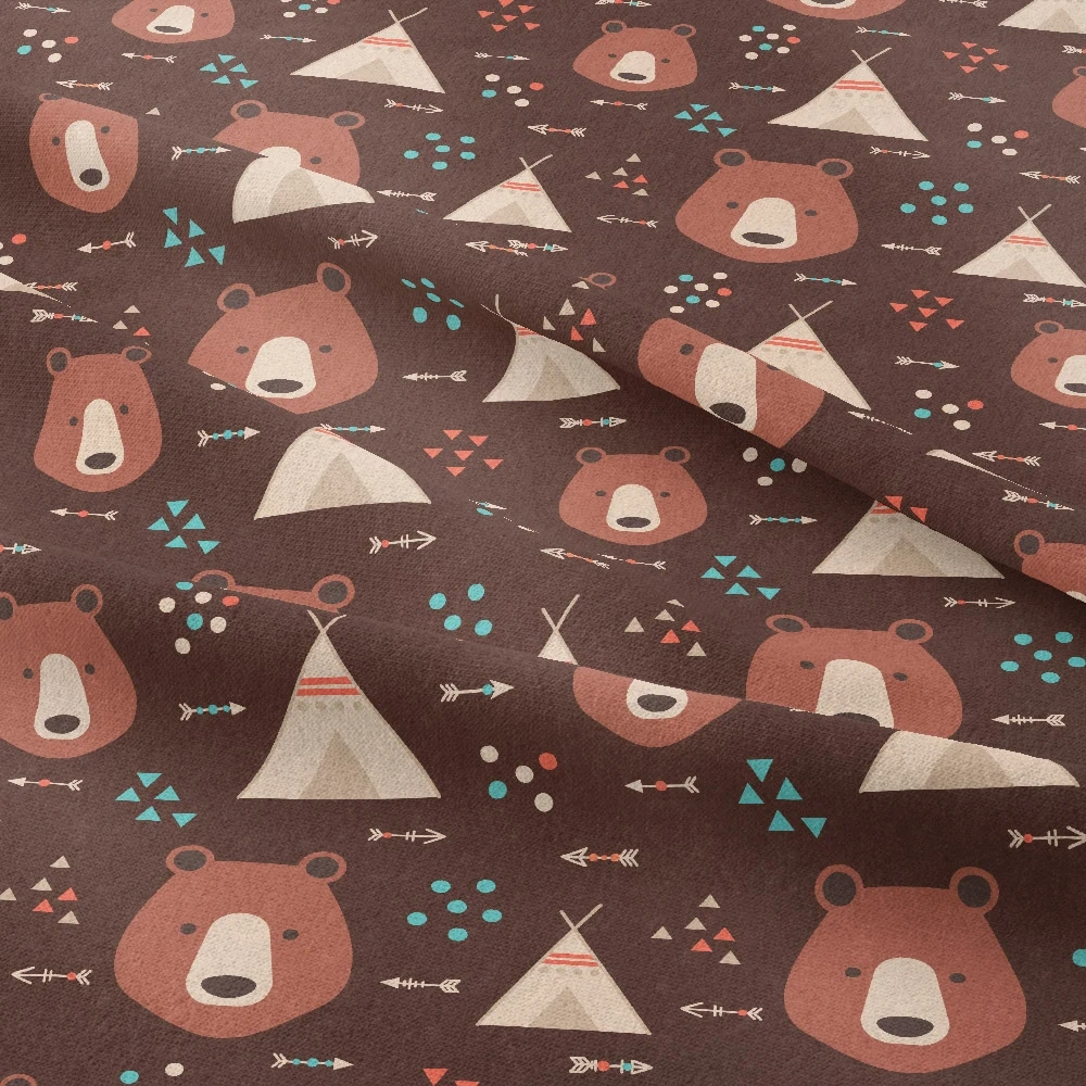 Personalized Cartoon Bear Designs - Seamless Repeat for Fabric Printing