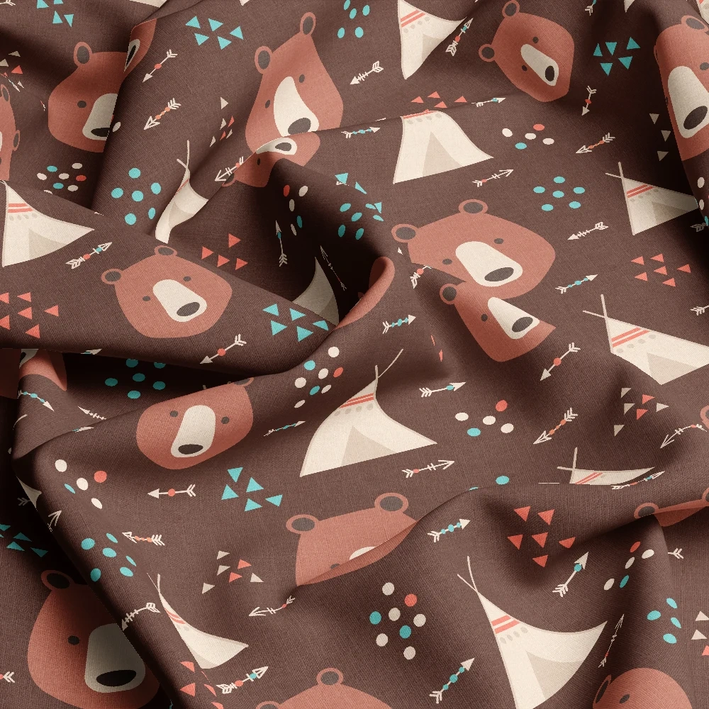 Personalized Cartoon Bear Designs - Seamless Repeat for Fabric Printing
